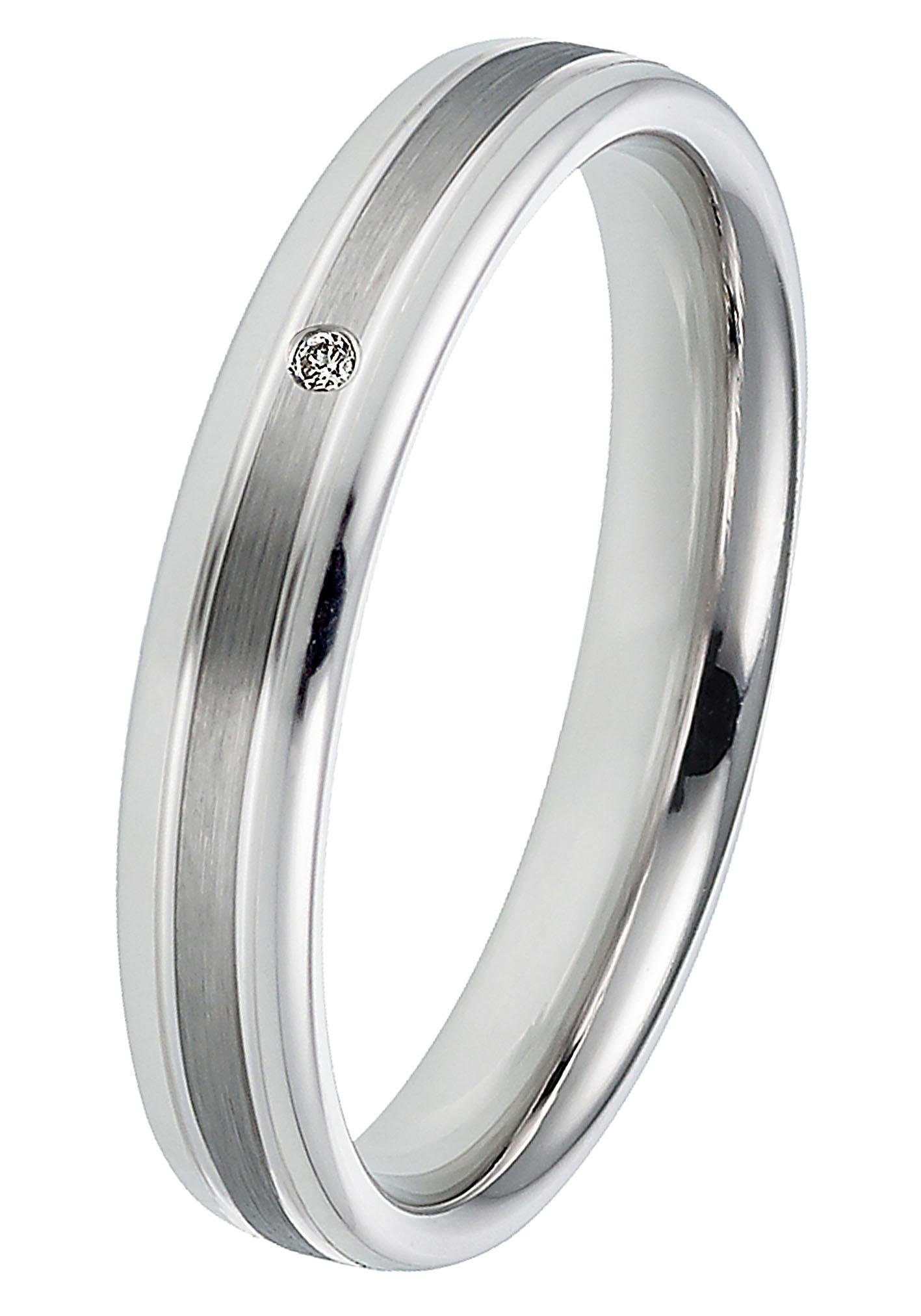 o. ohne Trauring Silber mit Partnerring LIEBE, 925 in Trauring Geschenk Schmuck Brillant Made Ehering DOOSTI Germany,