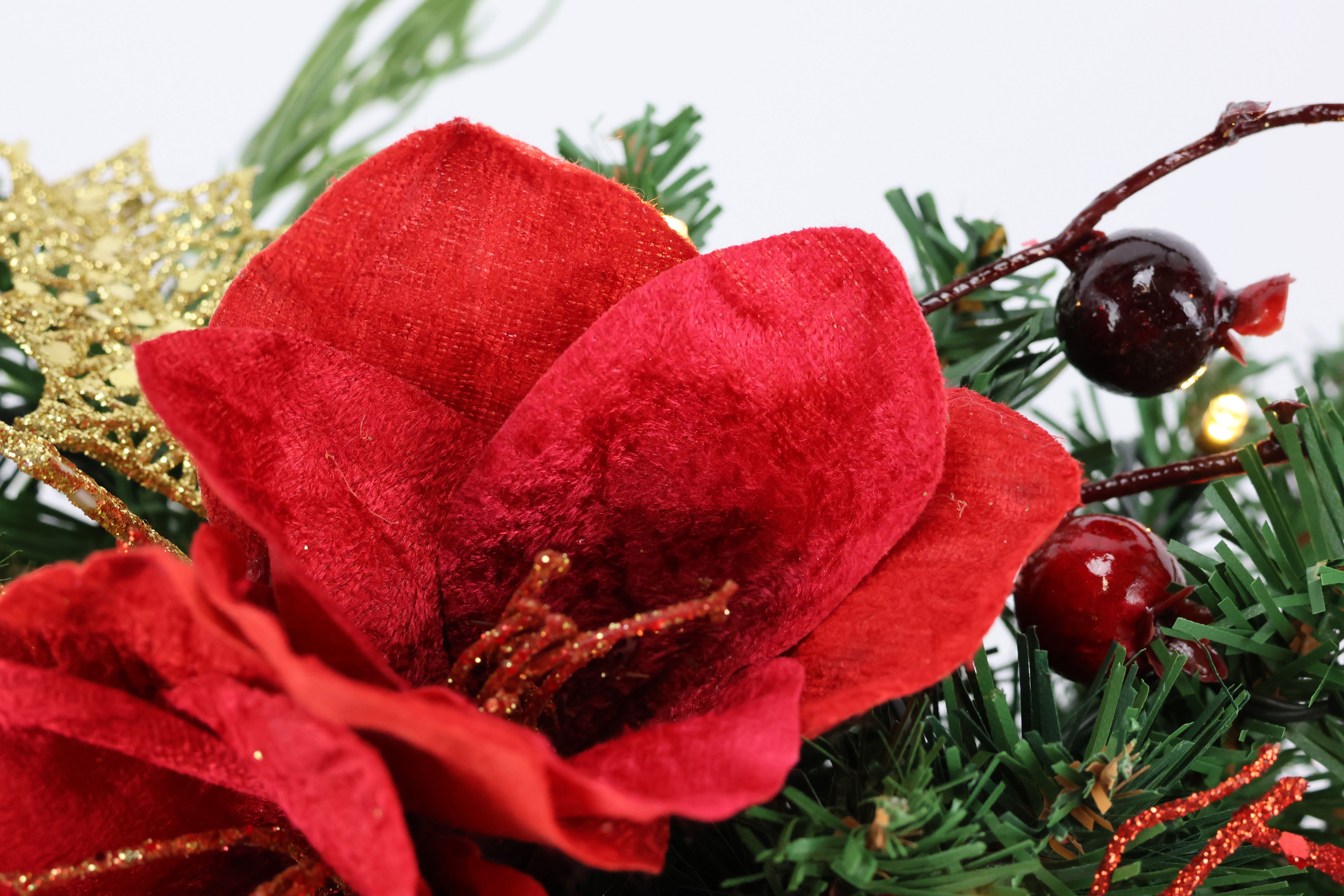 Kunstpflanze Tannenleger, I.GE.A., Höhe 10 cm, Amaryllis Zapfen Beeren künstlich warmweiß Weihnachtsdeko Tisch Advent