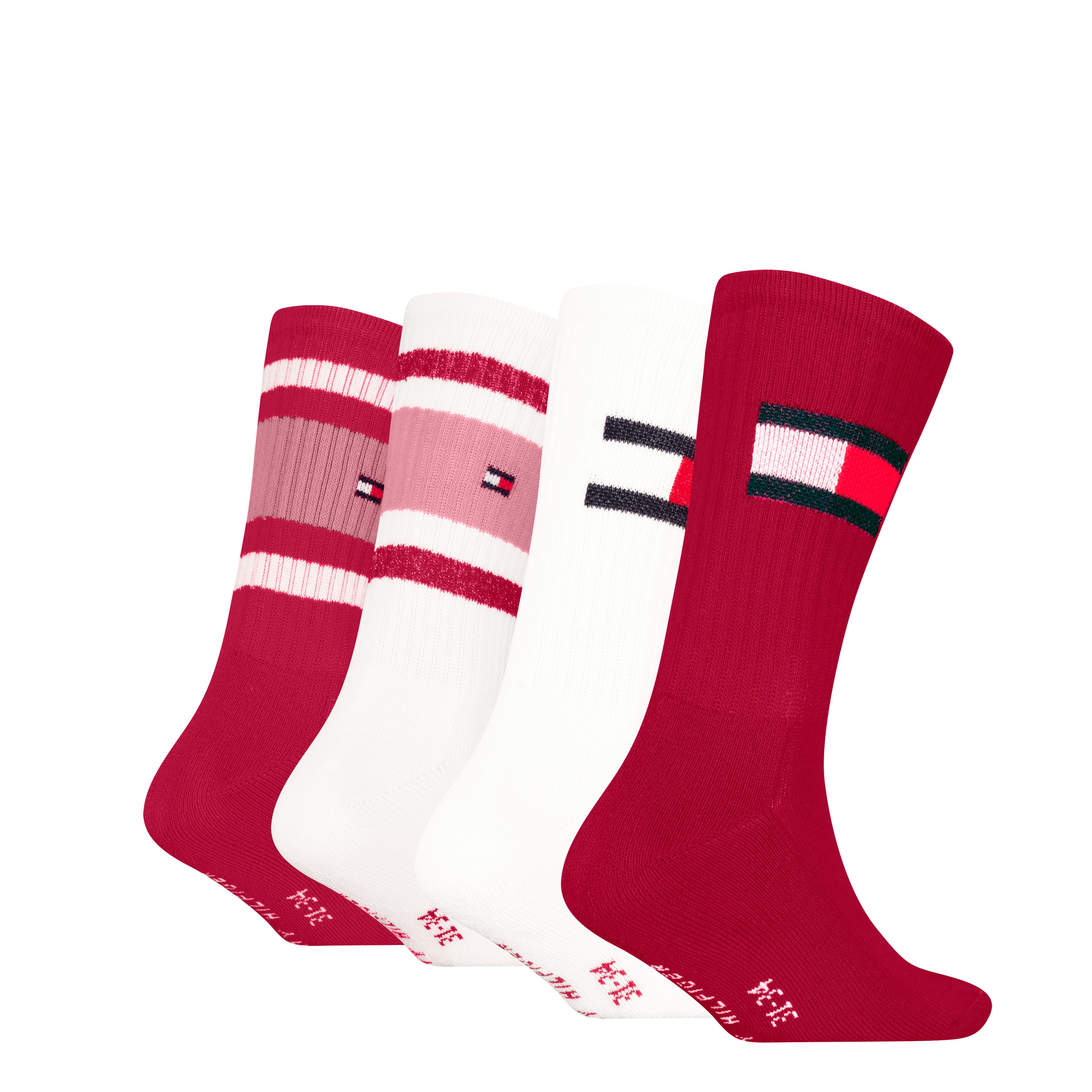 Tommy Hilfiger Socken TH KIDS SOCK 4P FLAG & SPORT STRIPE ECOM (4 Paar) mit verstärkten Fersenbereichen