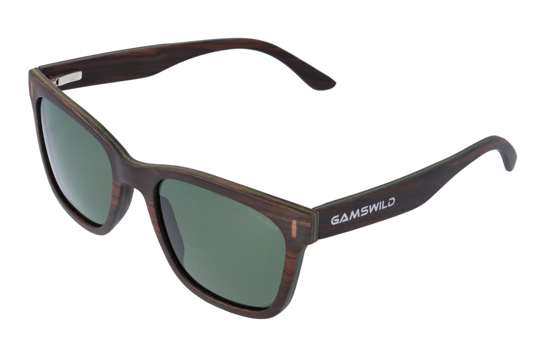 Gamswild Sonnenbrille WM0011 GAMSSTYLE Holzbrille Damen Herren Unisex, polarisierte Gläser in braun, grau, blau & G15 Glas G15