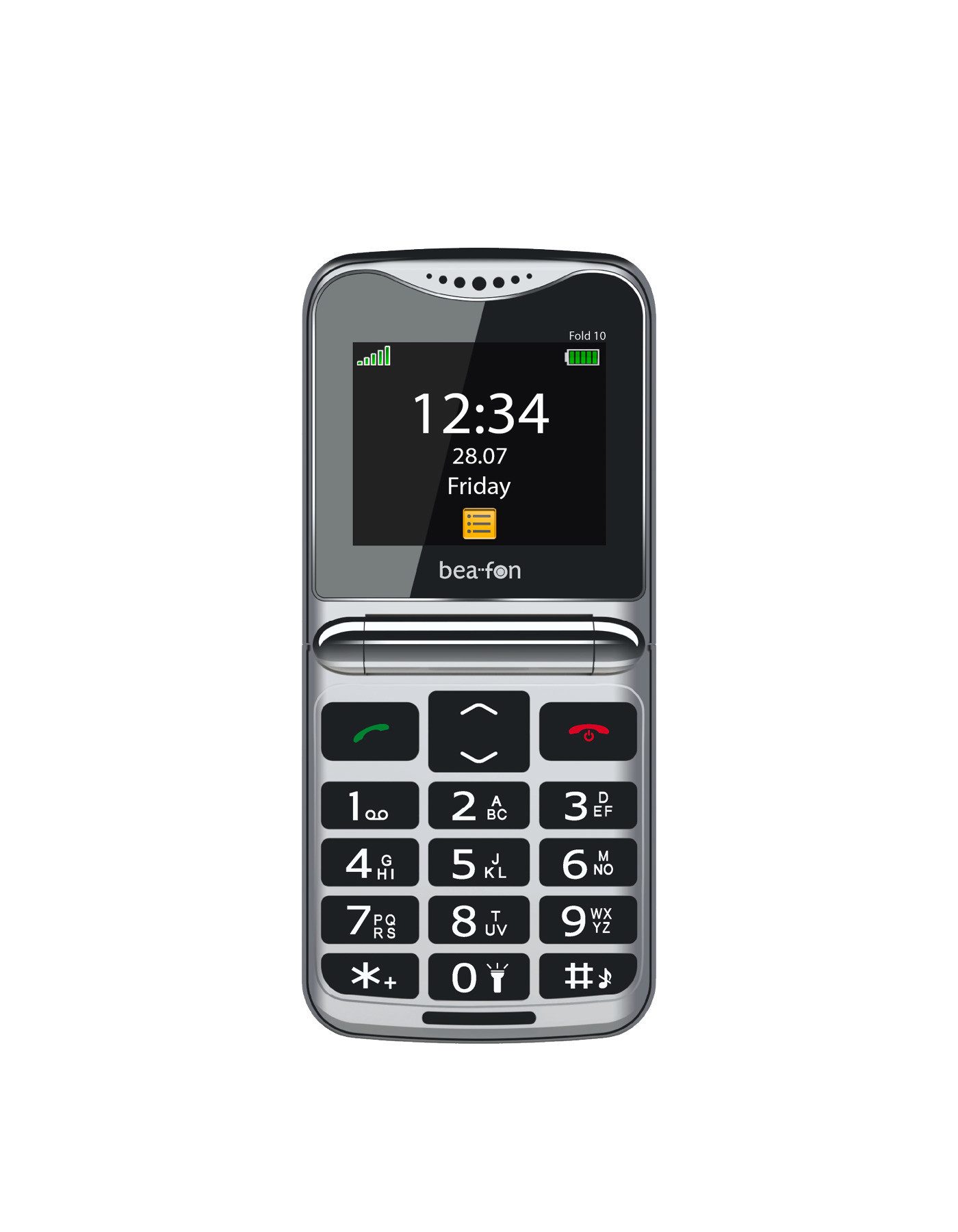 Beafon Fold 10 rot (2025) Handy (5,6 cm/2,2 Zoll, 0,3 MP Kamera, SOS-Notruftaste)