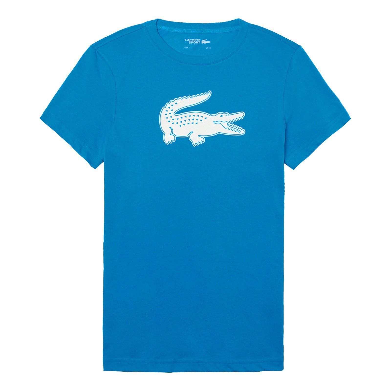 Lacoste Kurzarmshirt Krokodil-T-Shirt mit großem Krokodil auf der Brust 8PX bleu / blanc