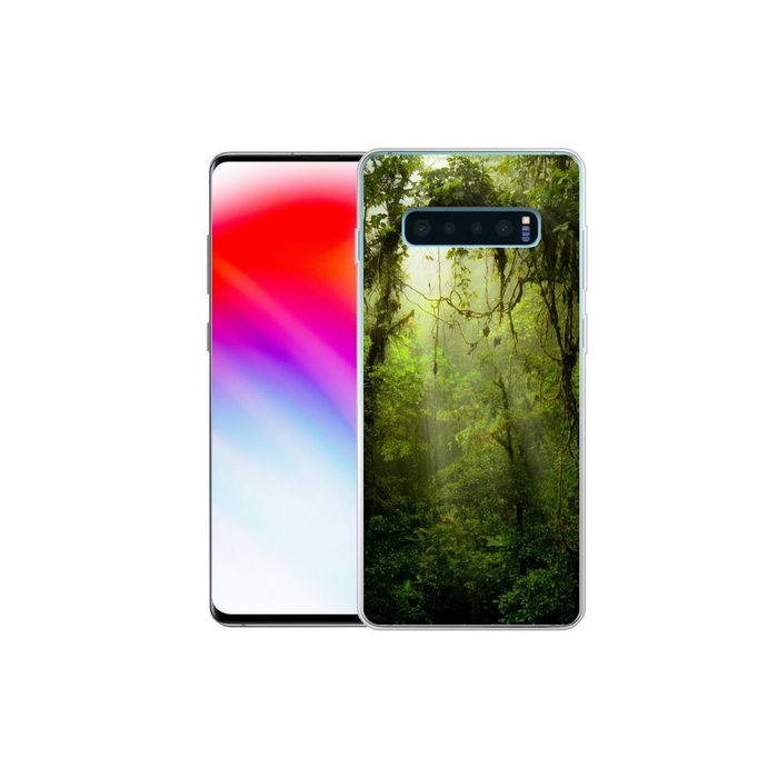 MuchoWow Handyhülle Grün getöntes Bild des Regenwaldes von Costa Rica Phone Case Handyhülle Samsung Galaxy S10+ Silikon Schutzhülle FN11344