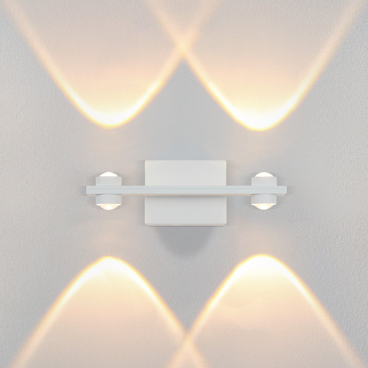 ZMH LED Wandleuchte innen Wandlampe Modern Wohnzimmer Wandbeleuchtung 3000K, Warmweiss Weiß