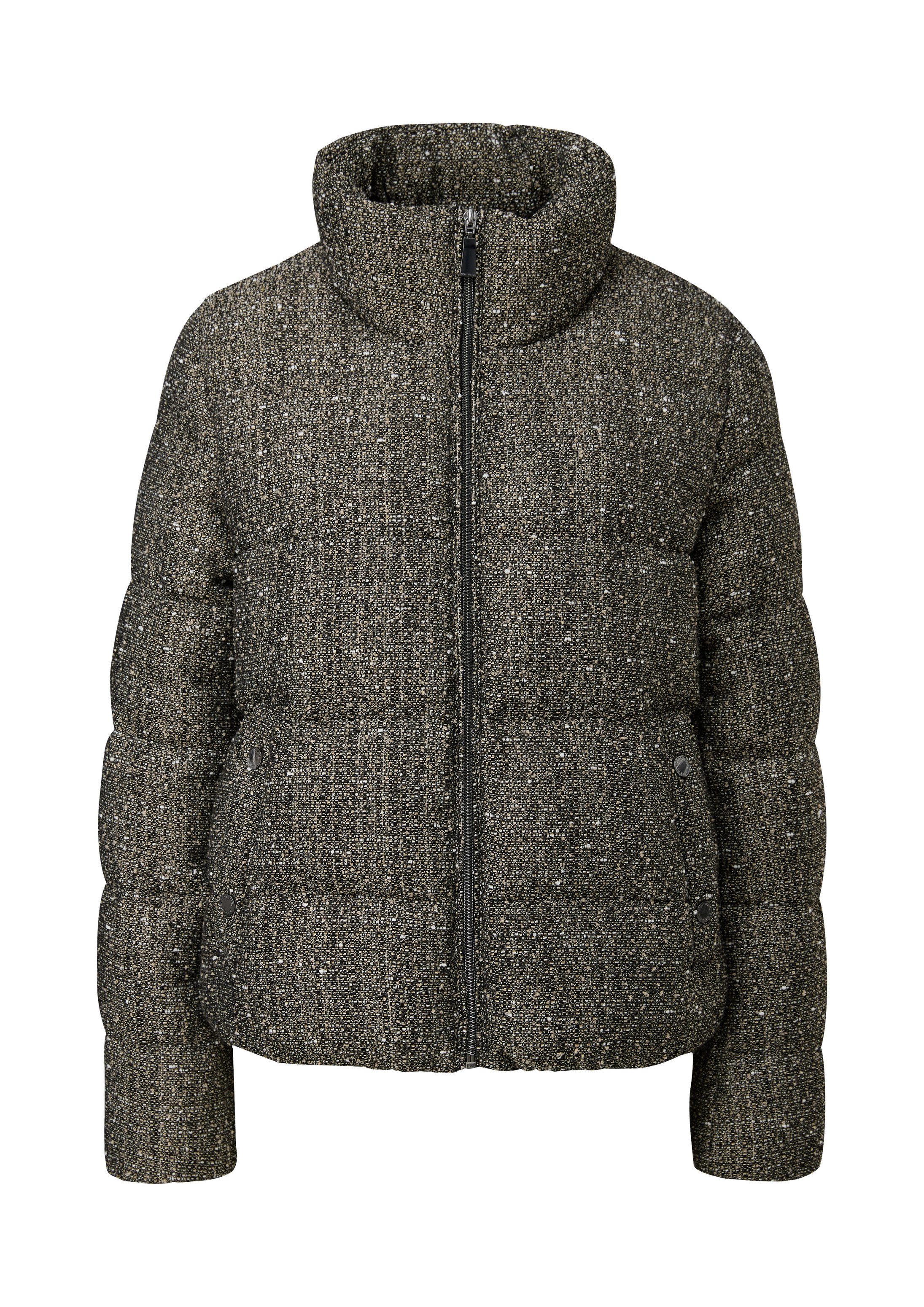 comma Winterjacke Outdoor-Jacke Jacke aus Bouclé mit Glitzergarn
