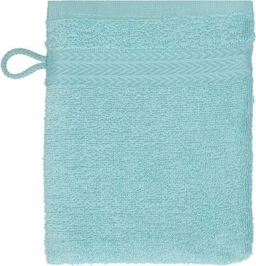 Betz Waschhandschuh 10 Stück Waschhandschuhe Premium 100% Baumwolle Waschlappen Set 16x21 cm Farbe ocean - weiß (10-tlg)