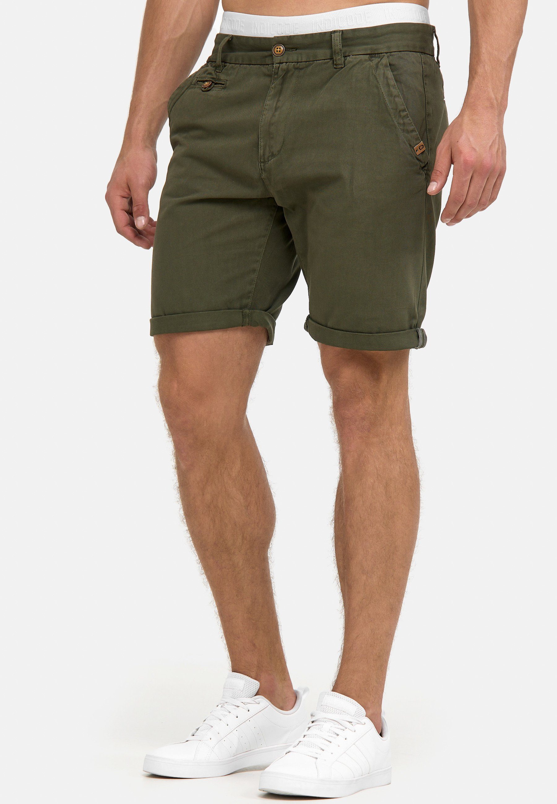 Indicode Chinoshorts Herren Cuba Chino Shorts Herrenshorts aus Baumwollgemisch