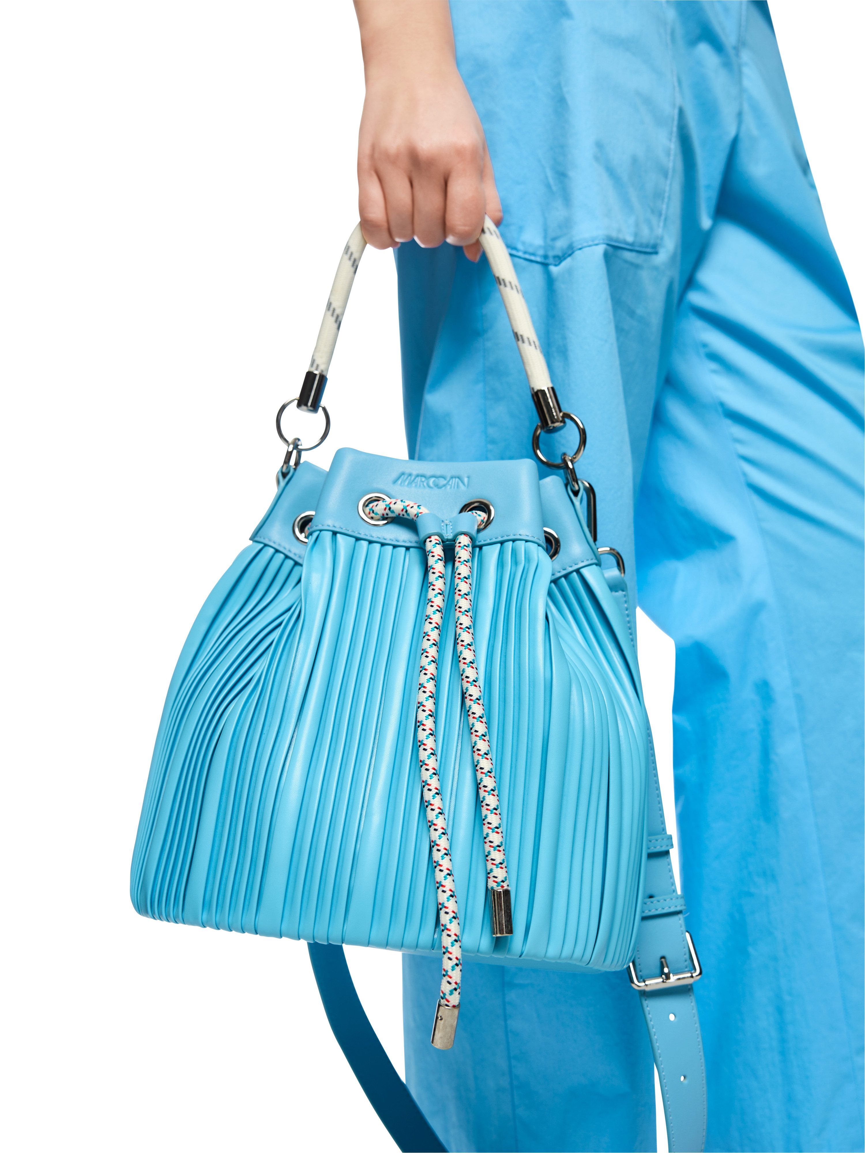 Marc Cain Beuteltasche Sports Salty Breeze, Damen Henkeltasche, Schultertasche Handtasche mit Zugkordel
