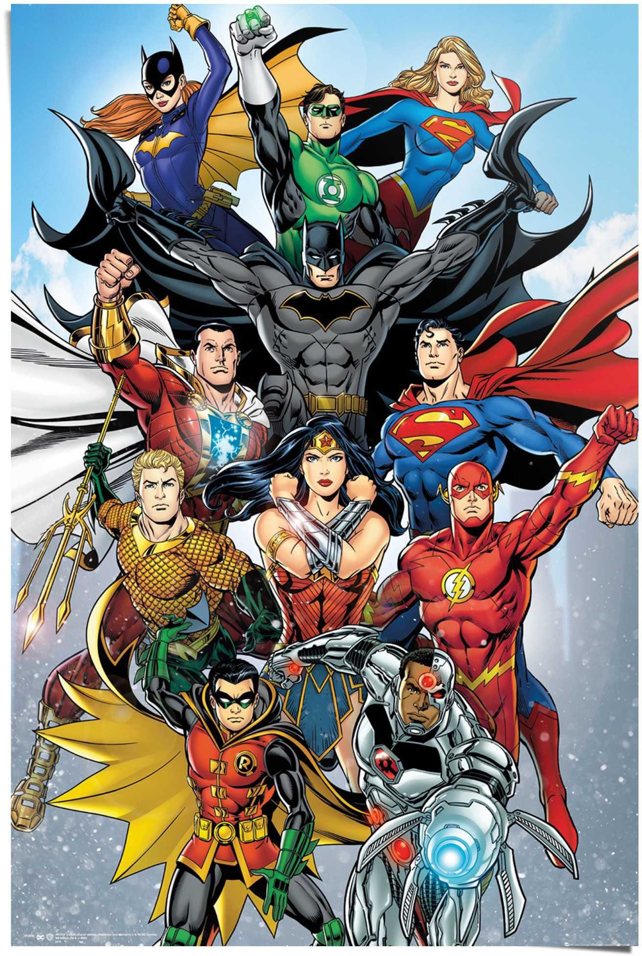 Reinders! Poster Wonderwoman St) Superman Batman, (1 Flash DC Helden Comics