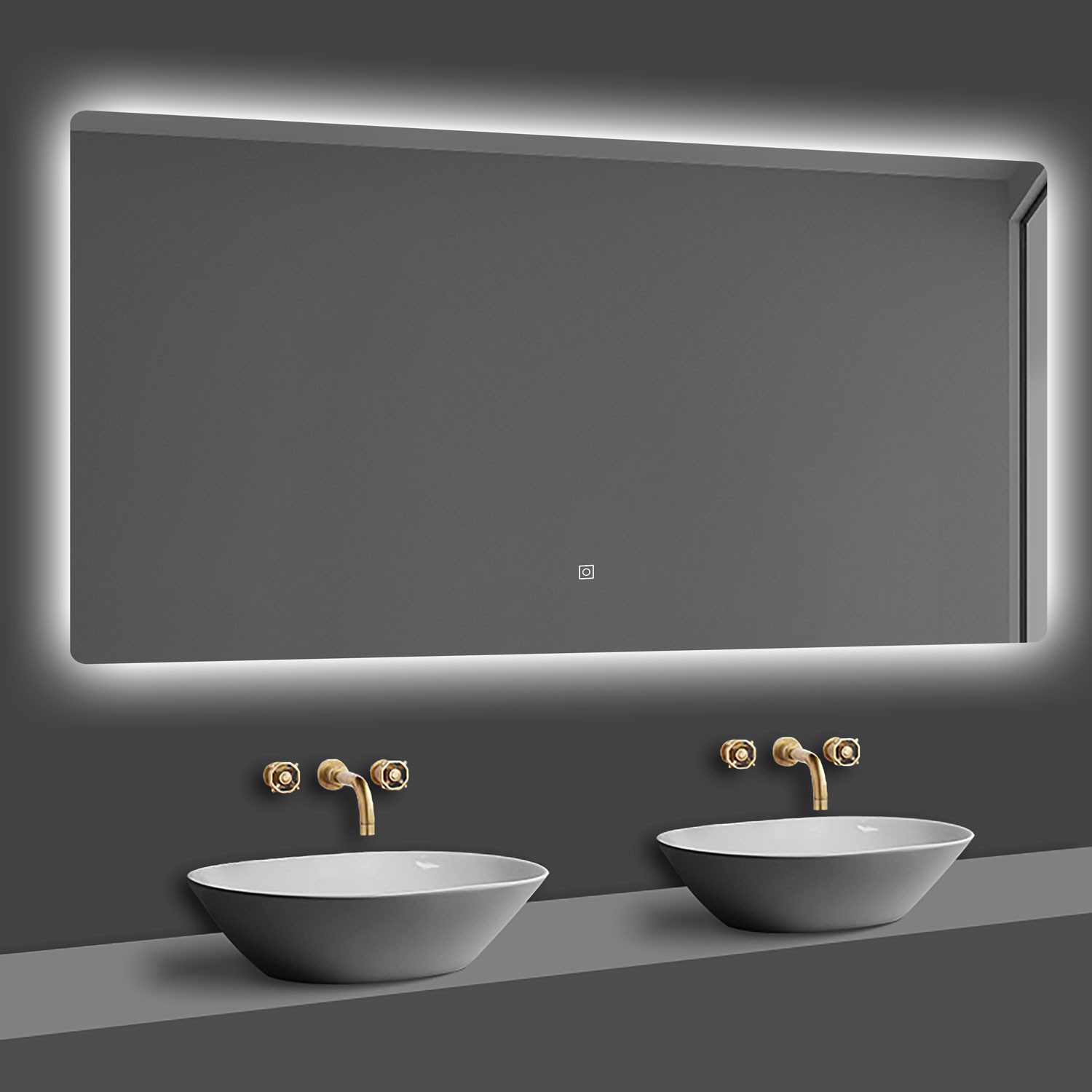 duschspa Badspiegel Spiegel mit LED Beleuchtung dimmbar 40-120cm, Touch oder Wandschalter