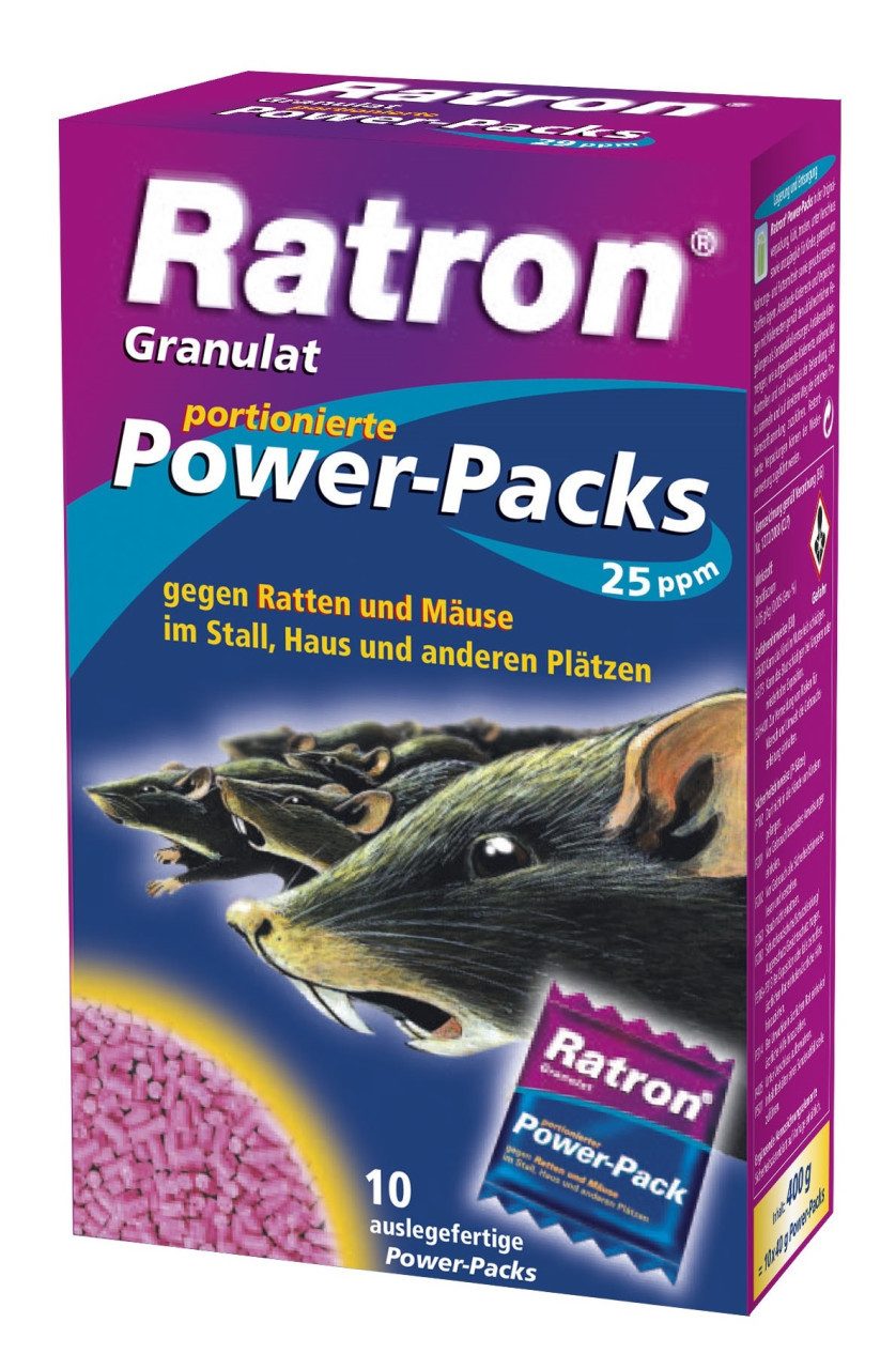 Ratron Gift-Rattenköder Ratron Rattenköder Granulat Power-Packs 25 ppm, 0.4 l