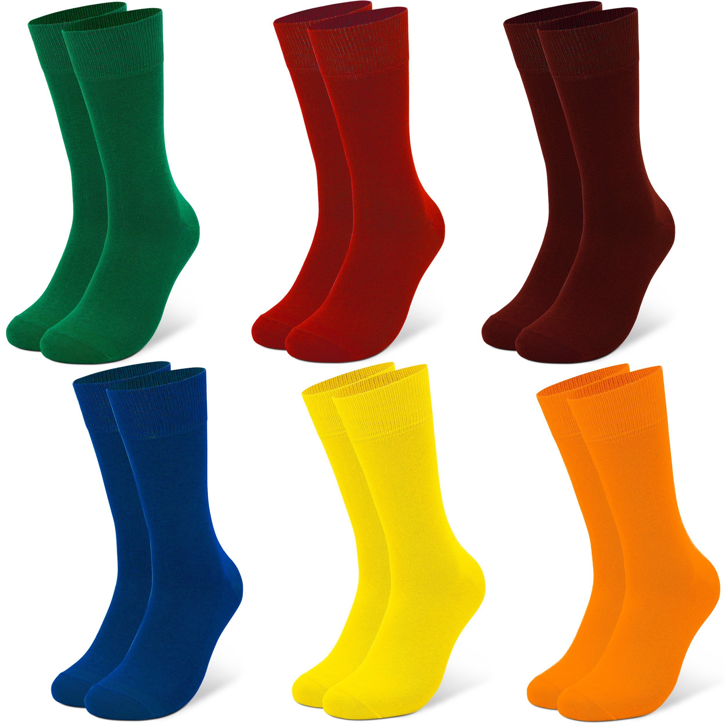 OCCULTO Basicsocken Herren Bunte Socken 6er Pack (Modell: Sigi) (6-Paar) Uni
