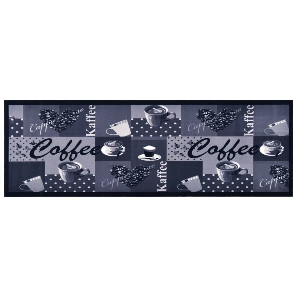 Fußmatte 45 x 150 cm Türmatte Fußmatte Küchenbodenmatte Waschbar Kaffee Blau 45