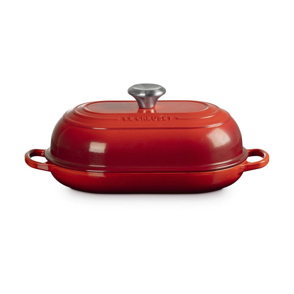 LE CREUSET Bräter Brot-Bräter 29 cm Signature Kirschrot, Emailliertes Gusseisen, Brot-Bräter, 1,4 l, Emailliertes Gusseisen, rot