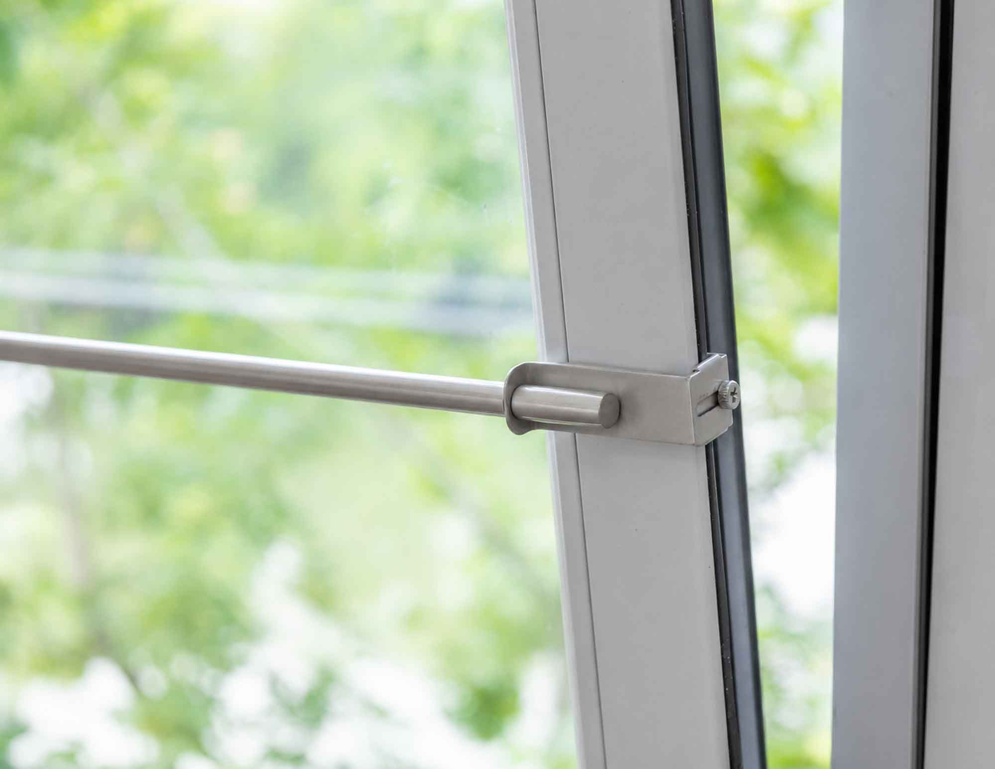 Gardinenbox Scheibenstange, 1-läufig, ohne Bohren, geklemmt, Metall, ausziehbar Ø 8/10 mm ohne Bohren 250931