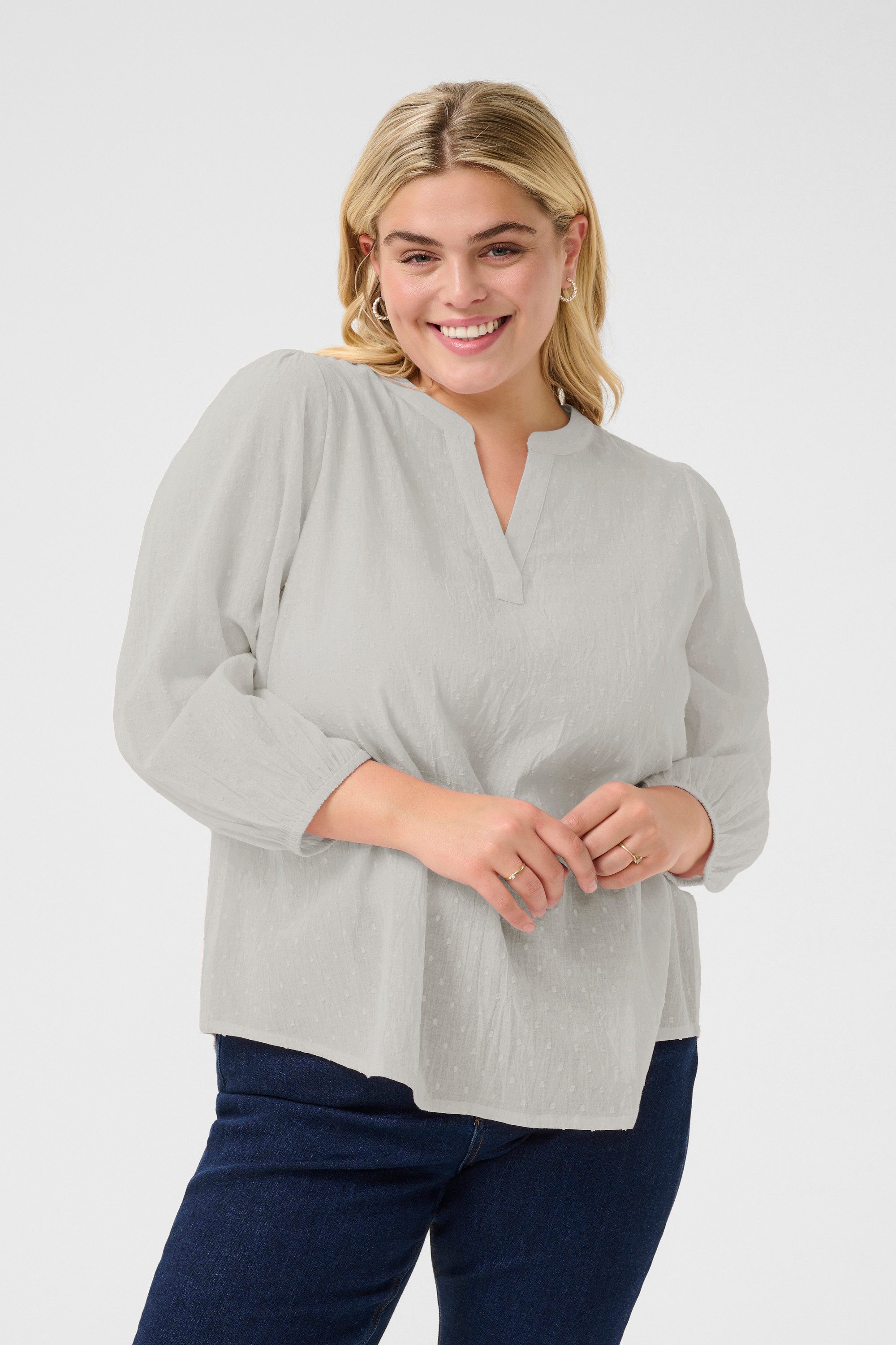 KAFFE Curve Langarmbluse Langarm-Bluse KCsilla Große Größen günstig online kaufen