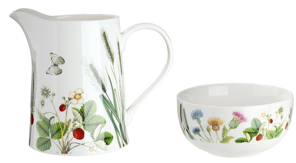 GILDE Wasserkrug Porzellan Krug "Wild Flowers"