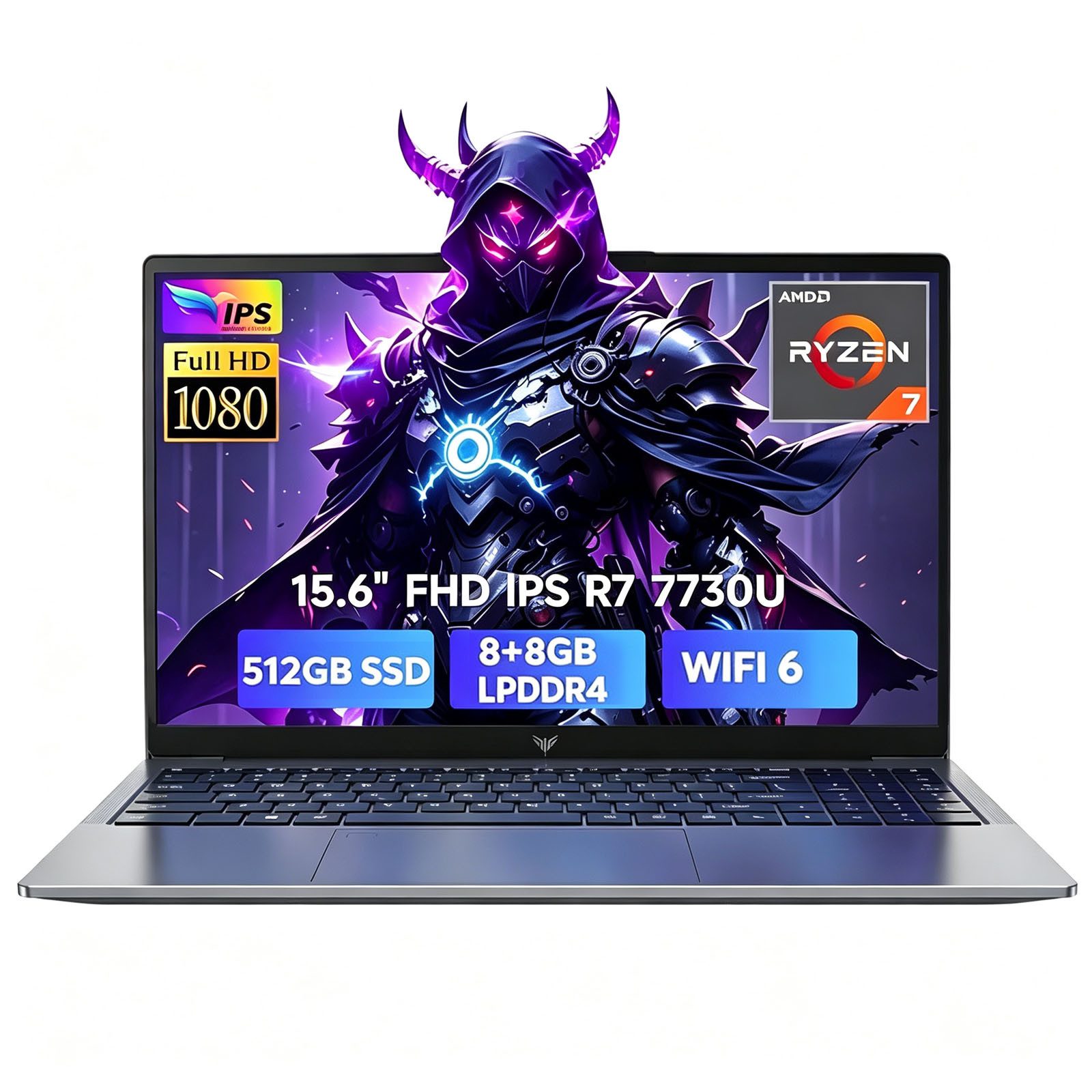 ACEMAGIC 15,6 Zoll Laptop AMD Ryzen 7, 16GB LPDDR4, 512GB SSD, Windows 11 Pro Notebook (39,6 cm/15.6 Zoll, AMD AMD Ryzen™ 7 7730U AMD Ryzen 7 7730U, AMD Radeon Graphics, 16 GB, 512 GB SSD, 8C / 16T, WiFi 6, RJ45, HDMI, 180° Drehung / Deutscher Tastaturfol