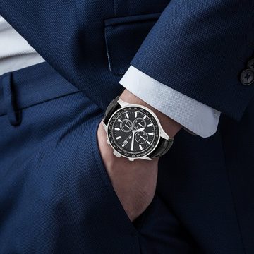 Rhodenwald & Söhne Chronograph Karthago II schwarz, mit Echtleder-Armband