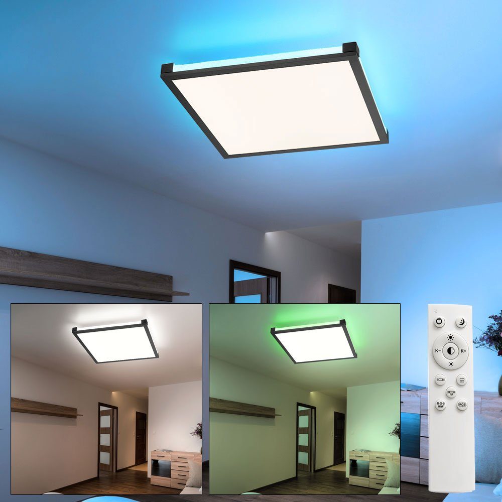 etc-shop LED Deckenleuchte, LED-Leuchtmittel fest verbaut, Kaltweiß, Warmweiß, Neutralweiß, Farbwechsel, Panel Deckenleuchte Schlafzimmer Backlight Deckenlampe RGB LED