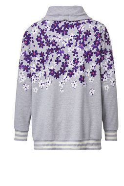 Janet & Joyce Sweatshirt Sweatshirt Regular Fit Blüten-Print Stehkragen