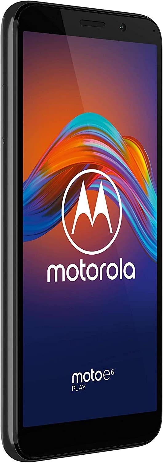 Motorola Moto E6 Play XT2029-2 32GB Steel Black + Kitsound Boomcube Smartphone (13,97 cm/5,5 Zoll, 32 GB Speicherplatz, 13 MP Kamera, Fingerabdrucksensor,Face-Unlock)