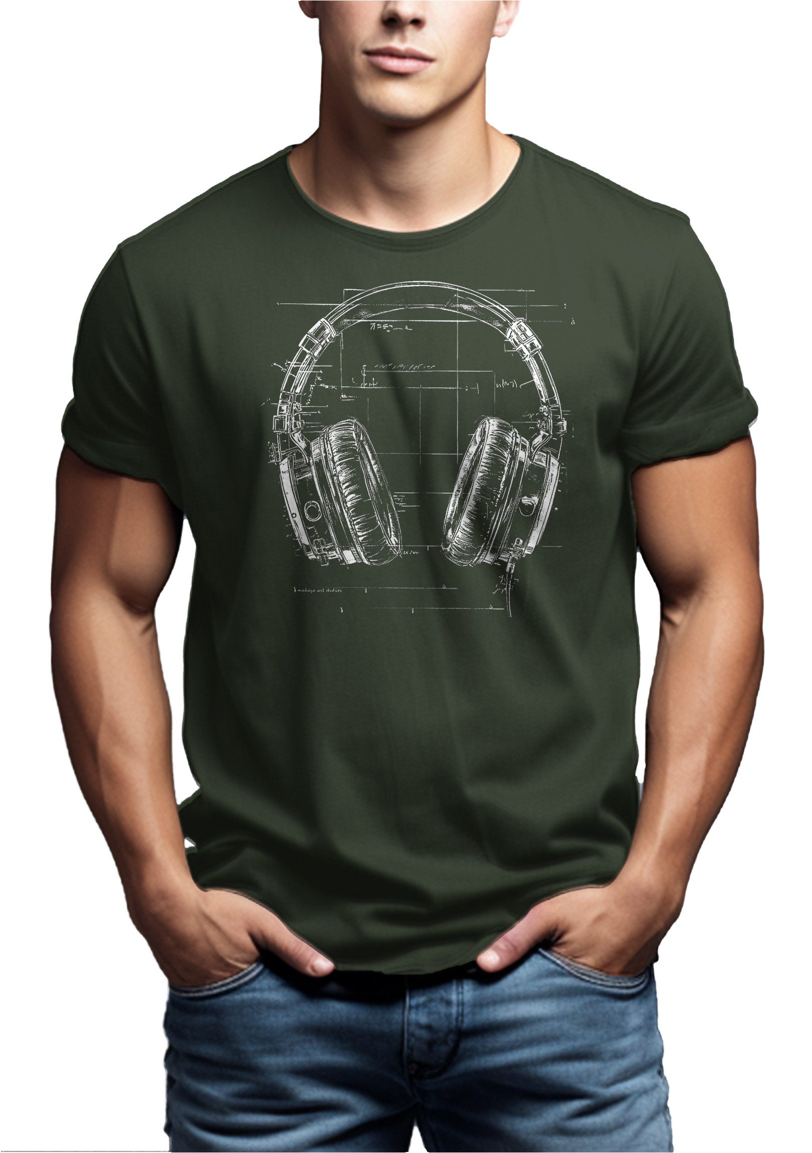 MAKAYA T-Shirt mit Kopfhörer Aufdruck für günstig online kaufen