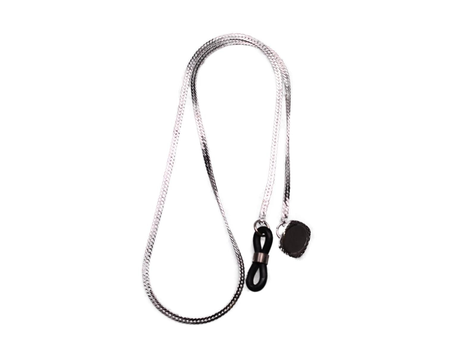 optiker-dietrich.de Brillenkette Knopf- Brillenband aus Metall in Silber Nr. 42