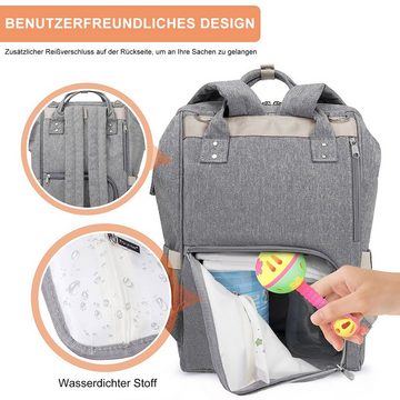 REDOM Wickelrucksack Wickeltasche Rucksack Baby Multifunktions-Babytaschen wasserabweisend (Windeln Babyflasche Milchfläsche Rucksack Tasche mit Flaschenhalter, Multifunktional, Babytasche, Wickelrucksack, für Mama und Papa unterwegs), mit tragbarer mobiler Wickelauflage Schnullerhalter Kinderwagengurte