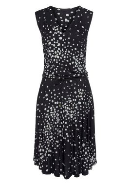 Vivance Jerseykleid (mit Bindegürtel) mit Punktedruck und V-Ausschnitt, elegantes Sommerkleid