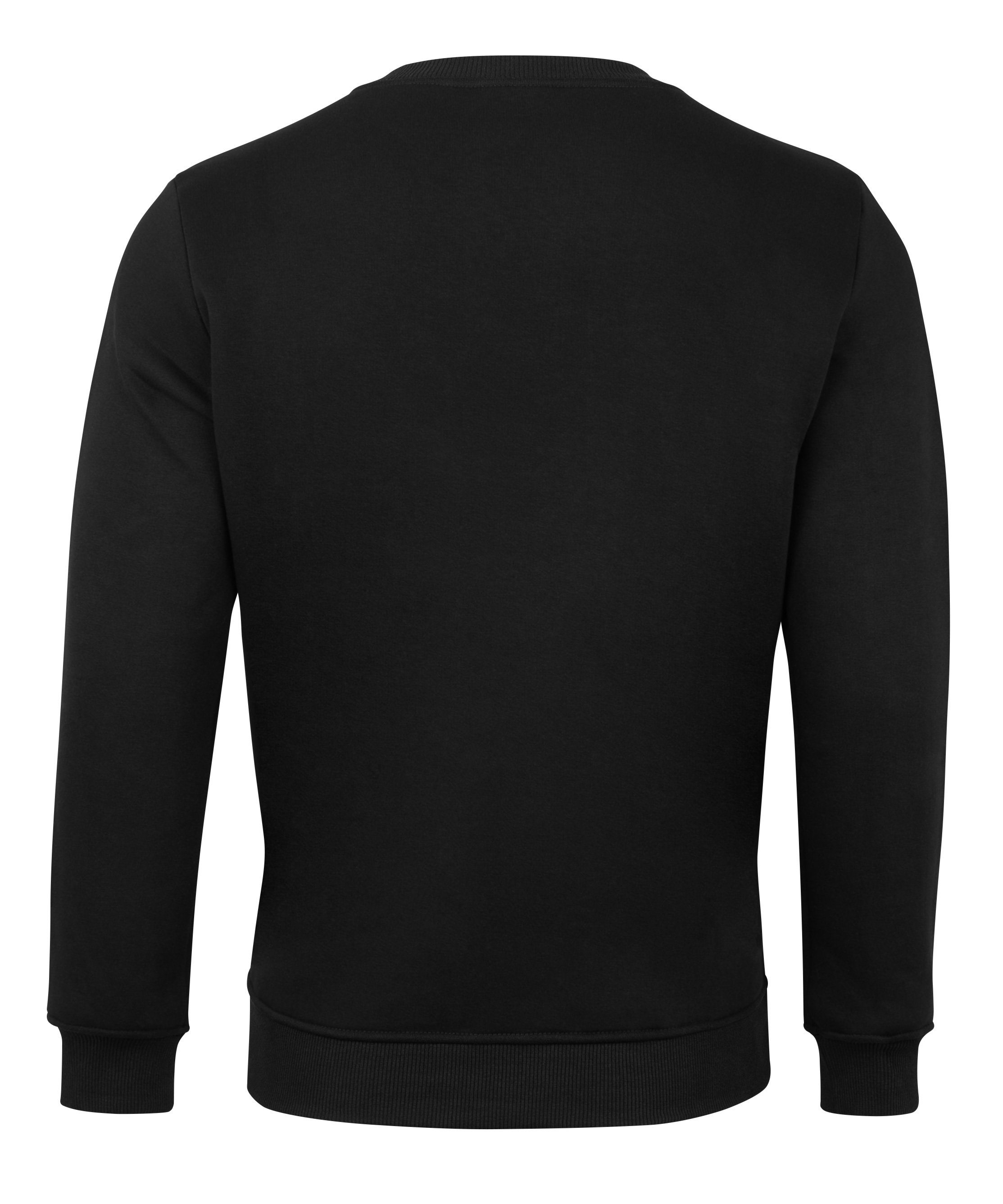Stark Soul® weichem, Sweatshirt mit Fleece gerauhtem Innen angerauht French-Terry-Rundhals-Sweatshirt, Schwarz