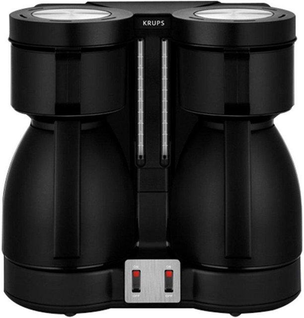 Krups Filterkaffeemaschine KT8501 Duothek, 0,8l Kaffeekanne, Papierfilter 1×4, Doppelkaffeeautomat, zwei Isolierkannen, abnehmbare Filterhalterung