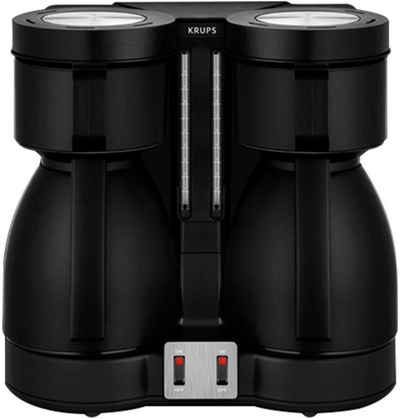 Krups Filterkaffeemaschine KT8501 Duothek, 0,8l Kaffeekanne, Papierfilter 1x4, Doppelkaffeeautomat, zwei Isolierkannen, abnehmbare Filterhalterung
