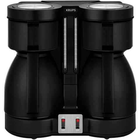 Krups Filterkaffeemaschine KT8501 Duothek, 0,8l Kaffeekanne, Papierfilter 1x4, Doppelkaffeeautomat, zwei Isolierkannen, abnehmbare Filterhalterung