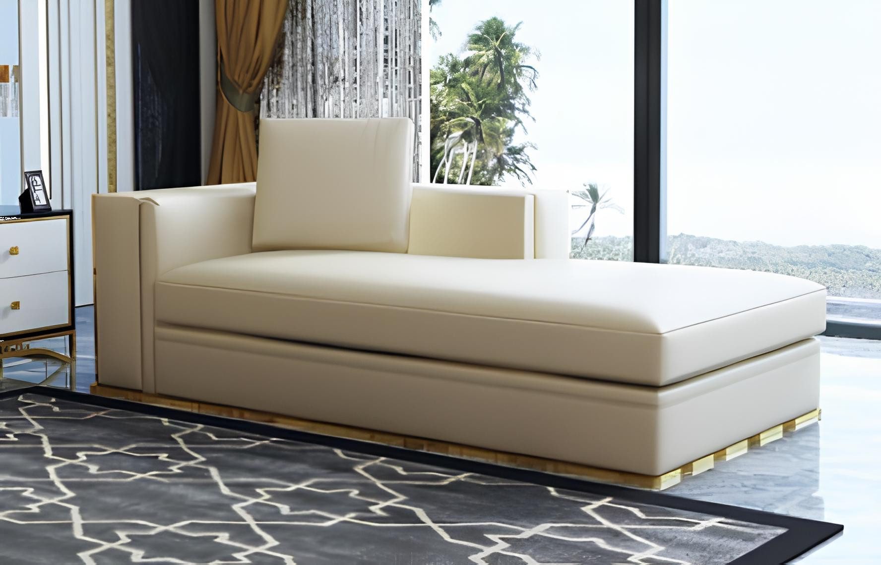 Xlmoebel Chesterfield-Sofa Entspannungsliege Loungesofa Chesterfield Couch Sofa Liege aus Leder, Hergestellt in Europa