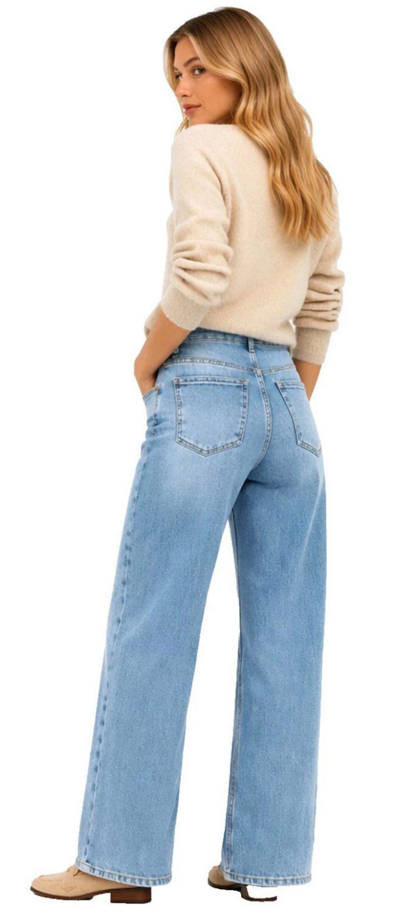 ONLY Bootcut-Jeans ONLMADISON Damen Jeans Wide Leg High Waist Model 15282975 Stretch-Denim mit angenehmer Flexibilität