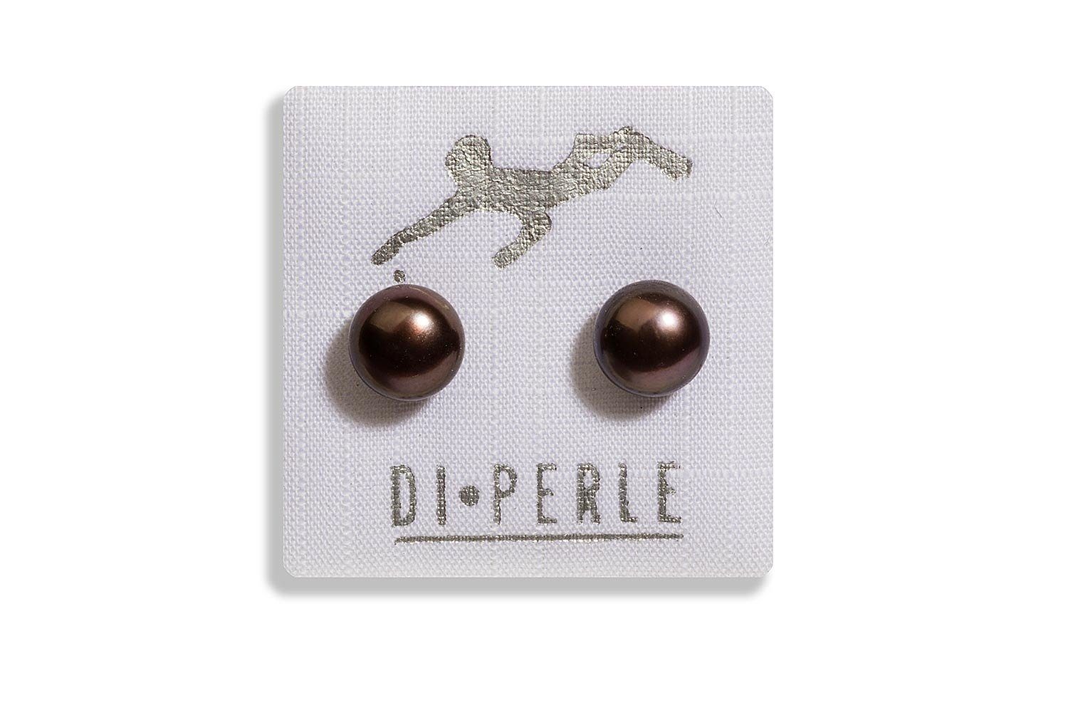 DI PERLE Paar Ohrstecker Damen Perlenschmuck 925 Silber Süsswasser Perlen Ohrstecker, Damen Perlenschmuck