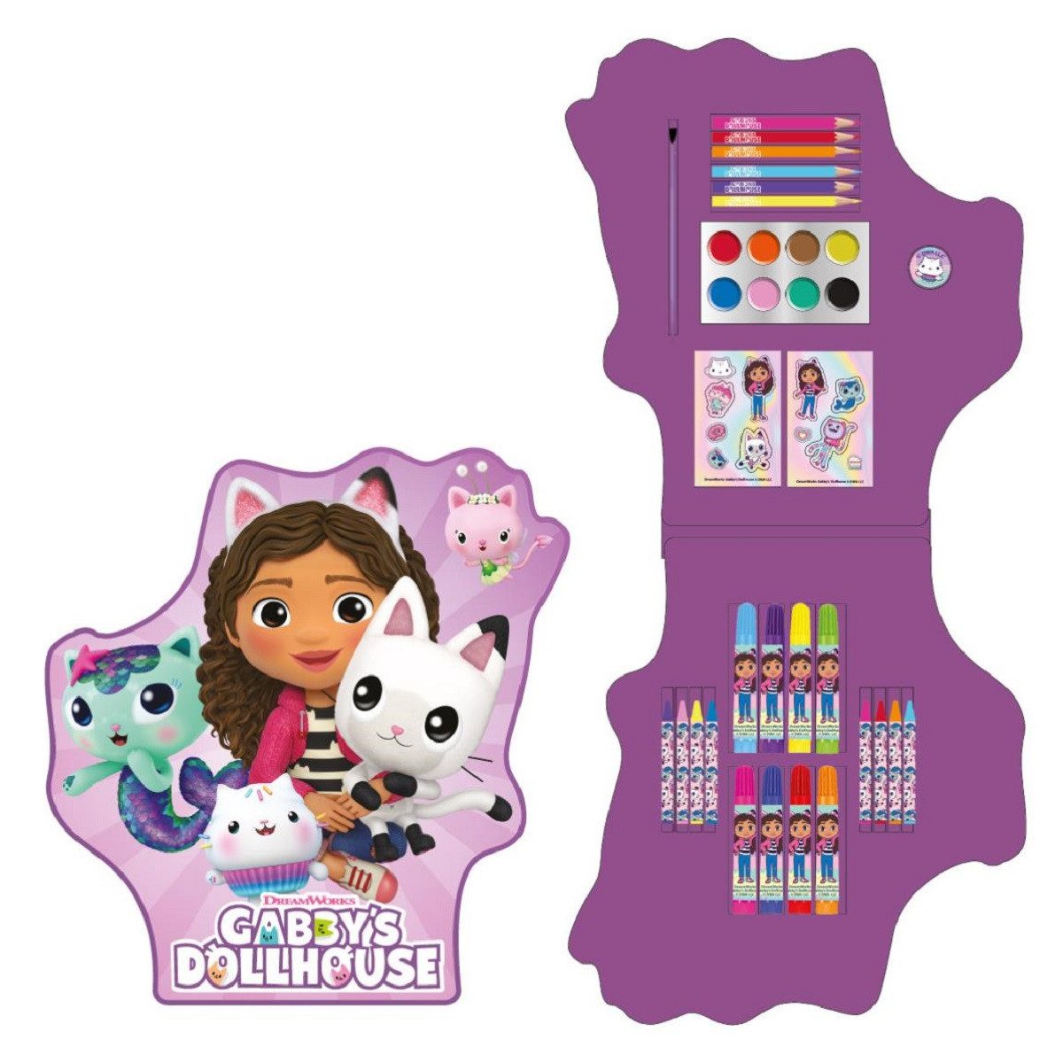 Gabby's Dollhouse Farbkasten Schreibwaren & Malset Farbenfrohes Pastelfarben Set