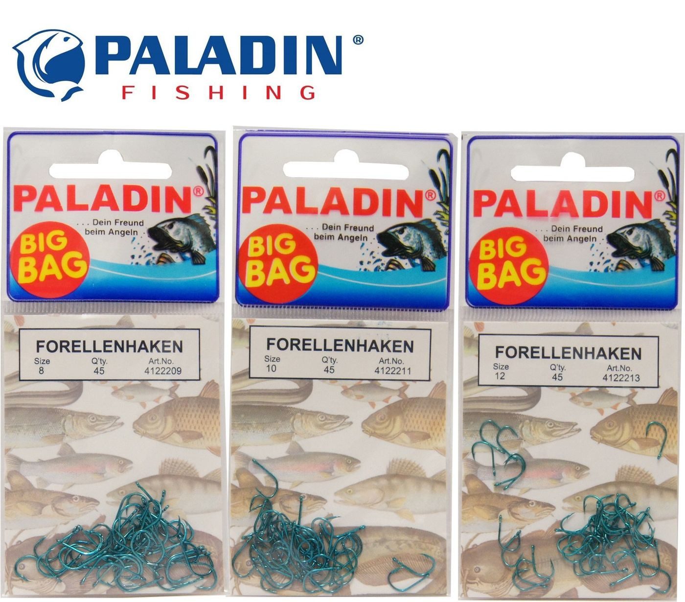 Paladin Forellenhaken 135 Forellenhaken Öhr Haken Gr. 8,10, 12 für Forelle