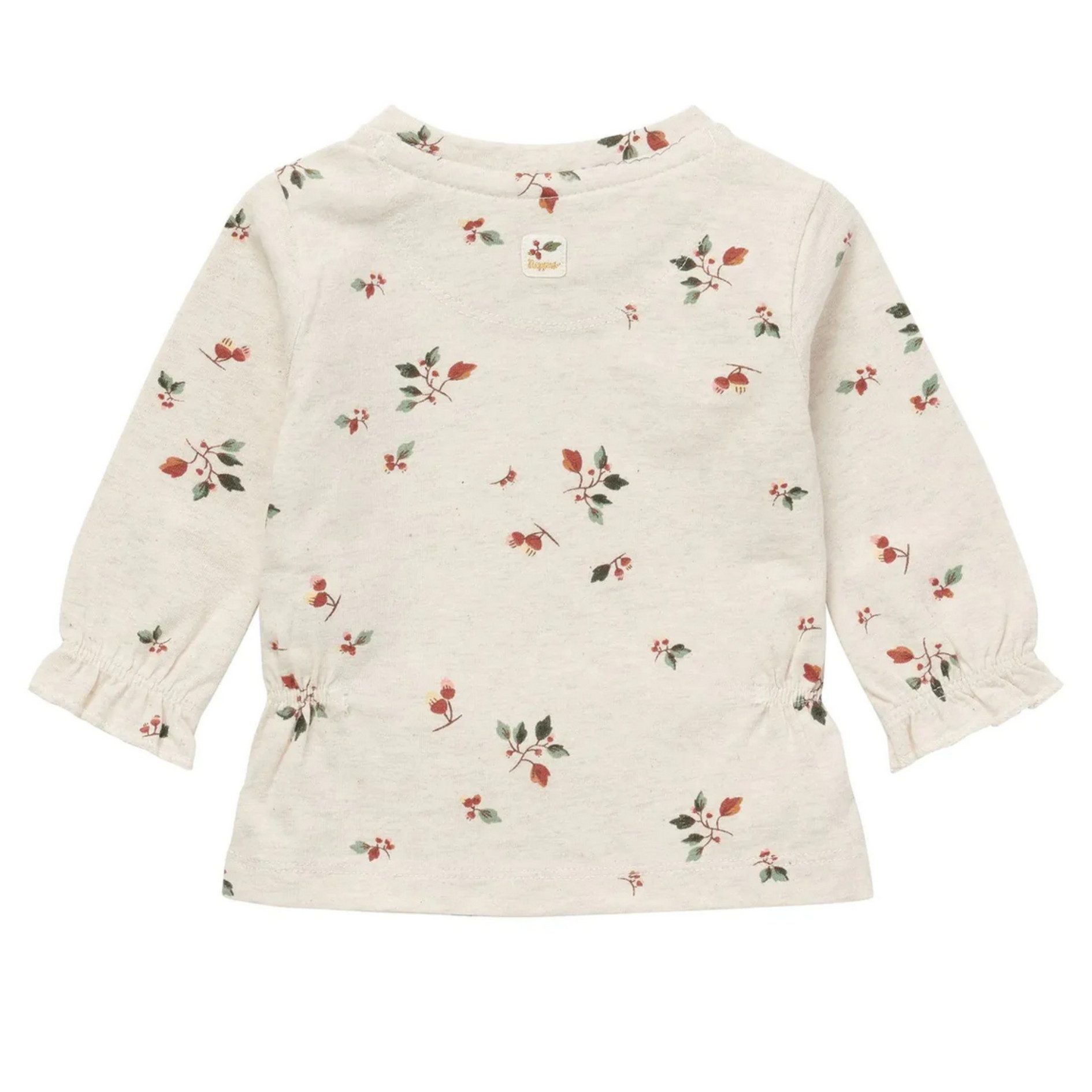 Noppies Langarmshirt Baby Langarmshirt Teeblätter beige, Mädchen Oberteil