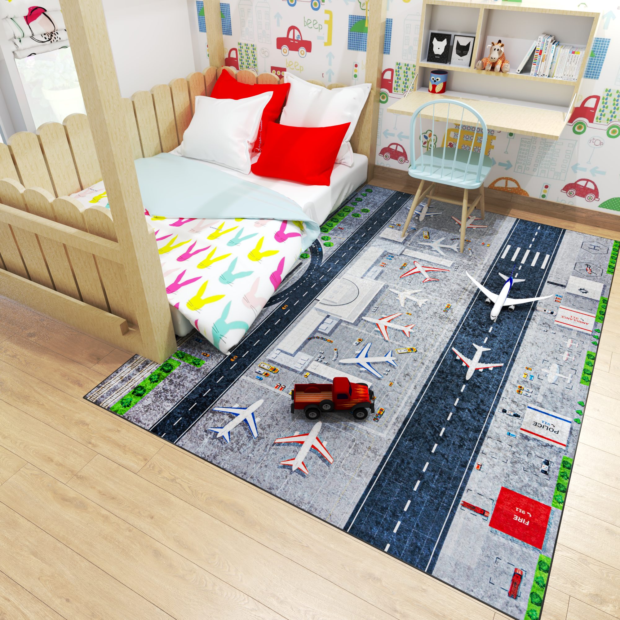 Mazovia Kinderteppich Kinderteppich Straßen Kinderzimmer, 80 x 150 cm, Wasc günstig online kaufen