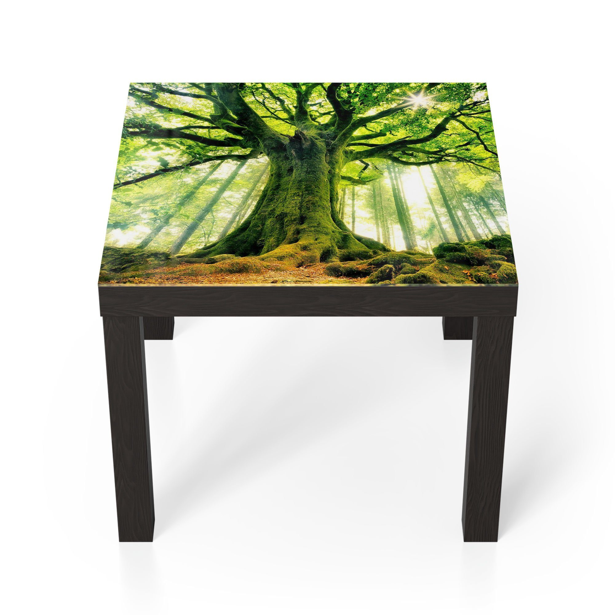 DEQORI Couchtisch 'Eindrucksvoller Baum', Glas Beistelltisch Glastisch modern Schwarz | Couchtische