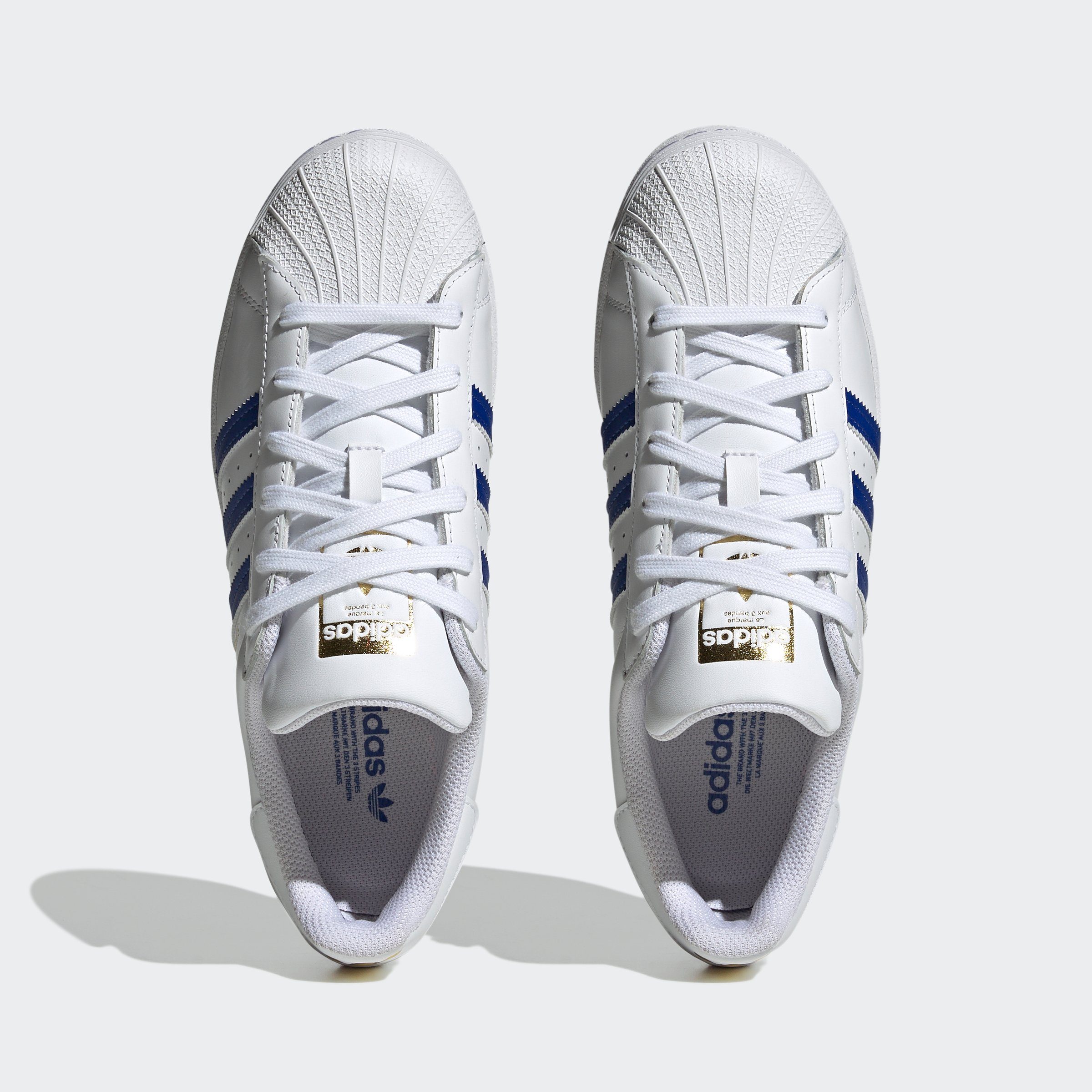 adidas Originals SUPERSTAR Sneaker Cloud White Blue / Metallic Lucid Semi Gold 