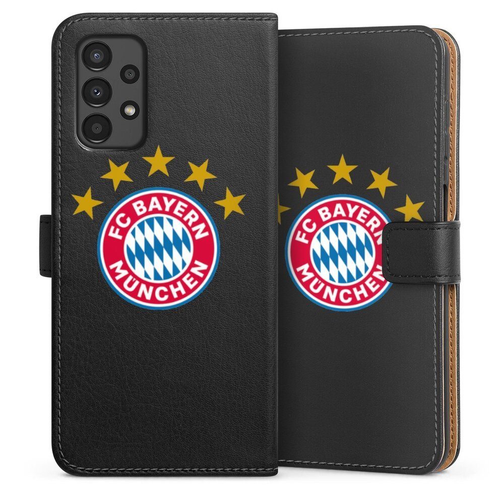 DeinDesign Handyhülle FC Bayern München FCB Sterne FCB Logo mit Sterne - ohne Hintergrund, Samsung Galaxy A13 4G Hülle Handy Flip Case Wallet Cover