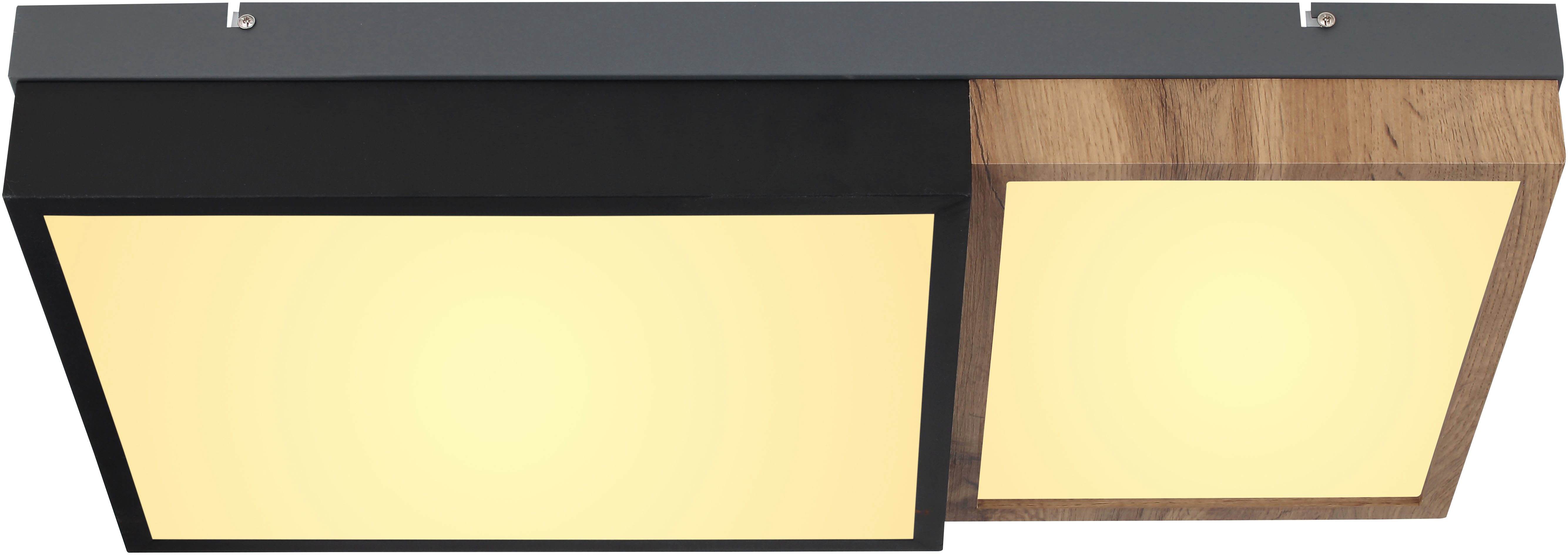 GLOBO LIGHTING LED Deckenleuchte GUNDI, LED fest integriert, Warmweiß, Deckenlampe/Wohnzimmer/Schlafzimmer/modern/Holz