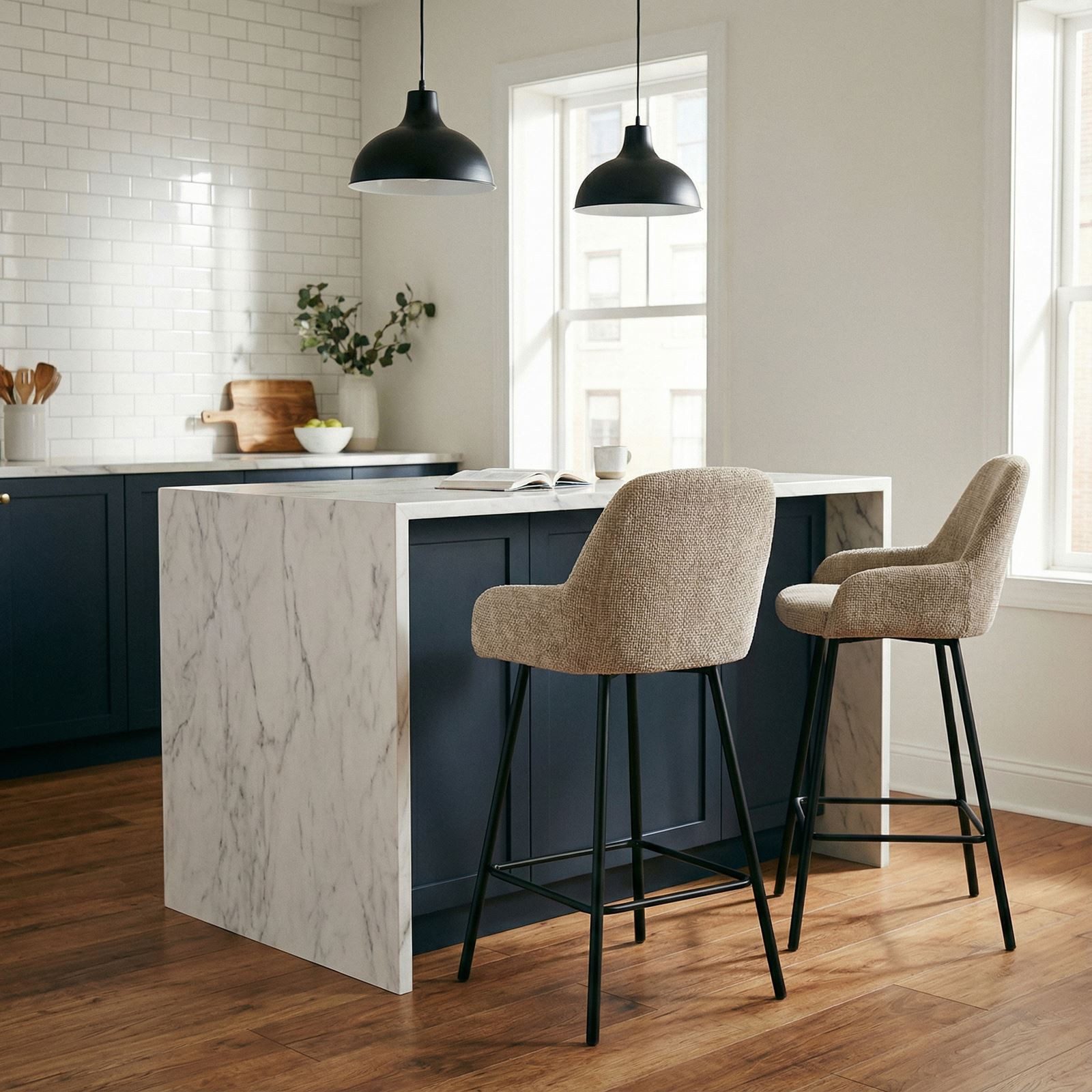 IDIMEX Barhocker VIVIANNE, 2er Set gepolstert modernes Design mit Fußstütze günstig online kaufen