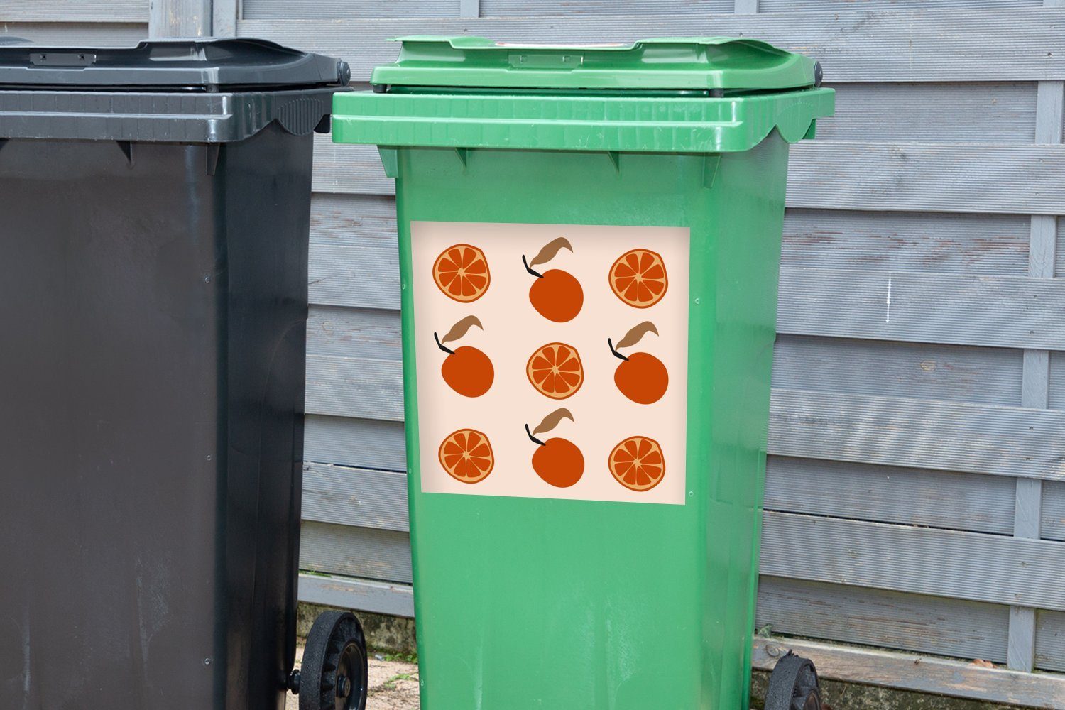 MuchoWow Wandsticker Sommer - Tomaten Mülleimer-aufkleber, St), Abfalbehälter Pastell Sticker, - Container, Mülltonne, (1