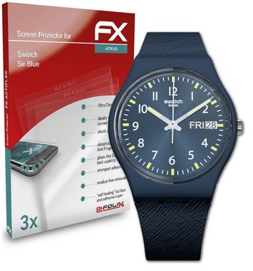 atFoliX Schutzfolie Displayschutzfolie für Swatch Sir Blue, (3 Folien), Ultraklar und flexibel