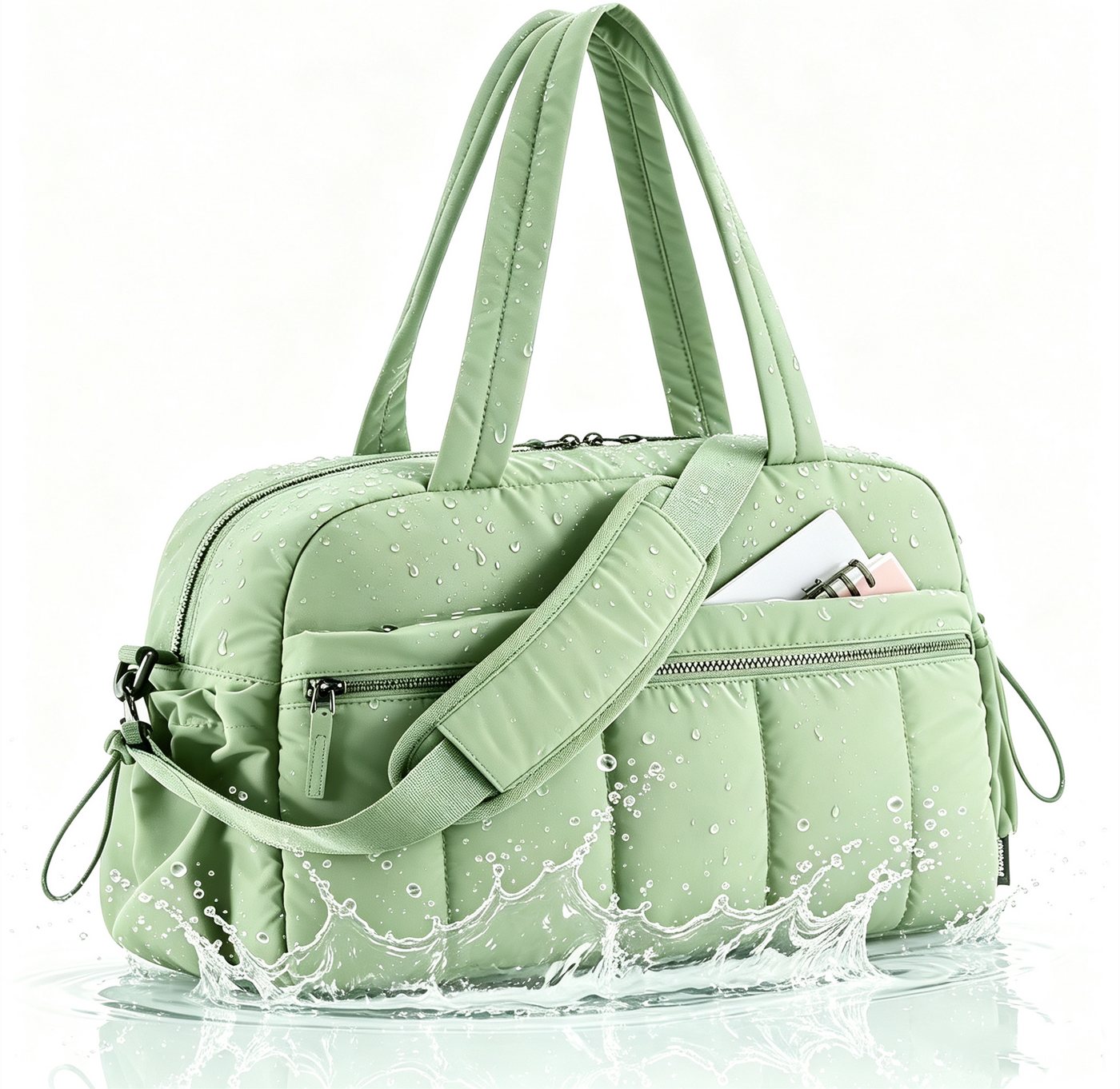 Forrlite Reisetasche Reisetasche Wasserdichter Reise-Seesack - Tragetasche, Sporttasche (Schultertasche (Erweiterbar mit Trolley-Ärmel und Nasstasche), Atmungsaktiv, wasserdicht, verschleißfest, großes Fassungsvermögen), Schultergurt, für Yoga, Schwimmen,