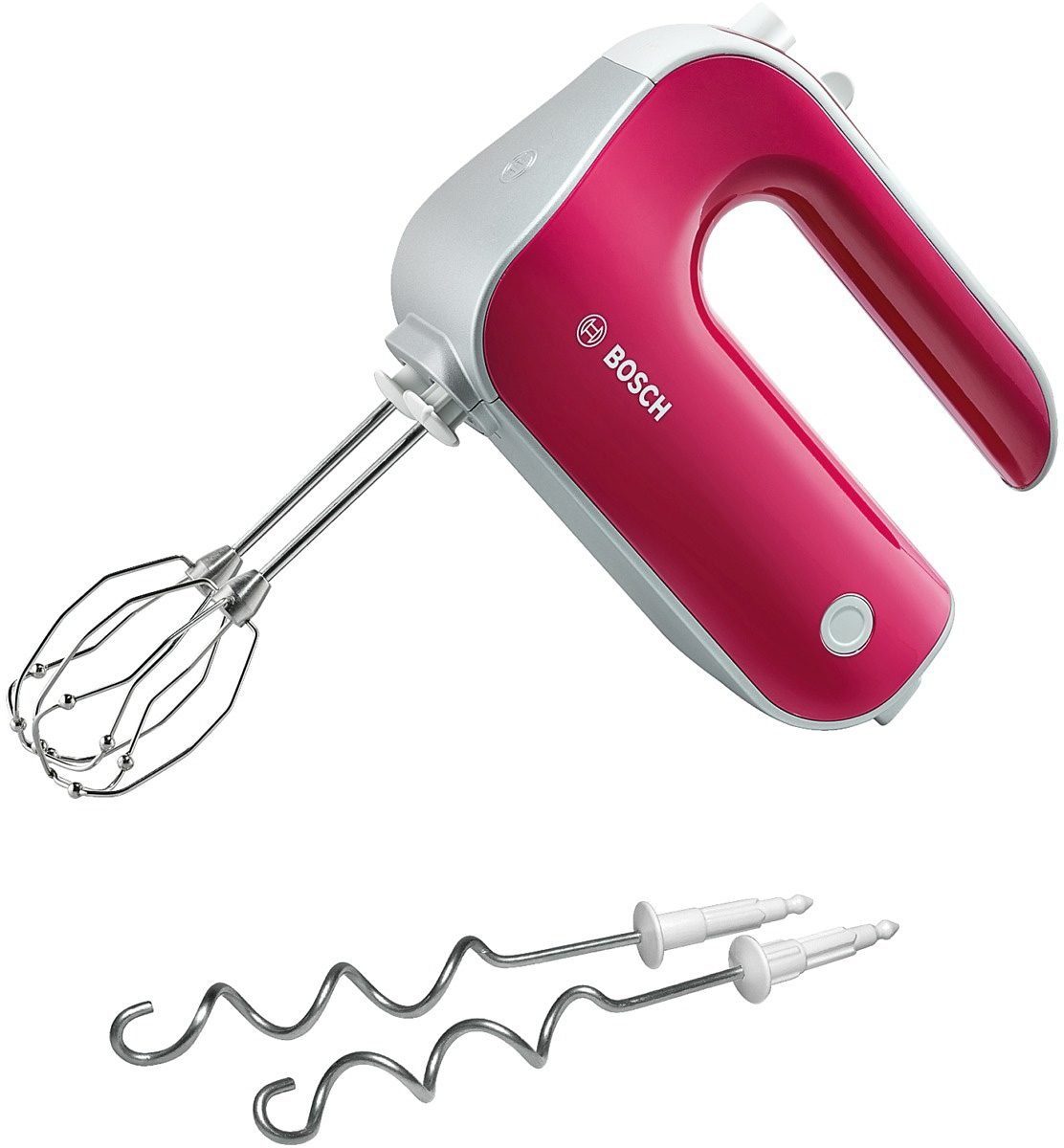 BOSCH Handmixer Styline MFQ40304, Edelst. Rührbesen/Knethaken, 5 Stufen, himbeerrot, 500 W, Turbostufe, leichtes Gehäuse, Made in Europe